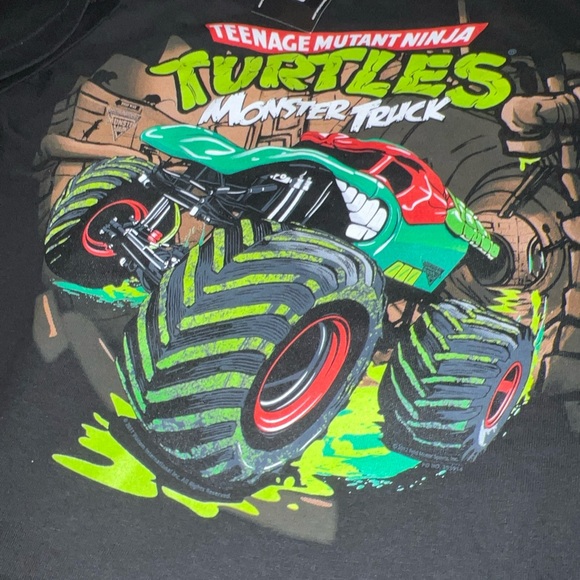 Monster Truck Series Monster Jam Teenage Mutant Turtles Black TShirt YM 2012 VTG - Picture 13 of 16